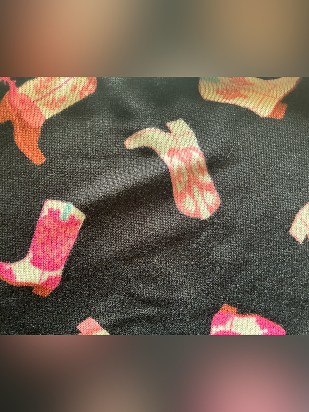 Olivia Sky Black Cowboy Boot Print Pajama Set - Picture 4 of 5
